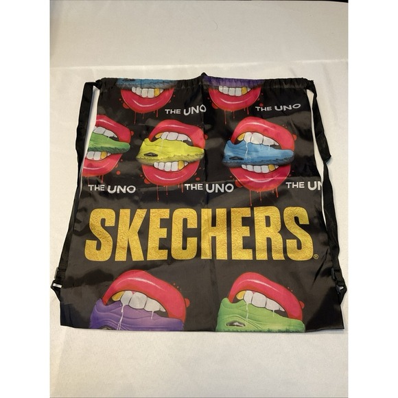Skechers Other - The Uno Lips Sketchers Shoes Drawstring Backpack Bag 20x16 Gym Bag. Lightweight